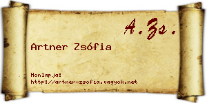 Artner Zsófia névjegykártya